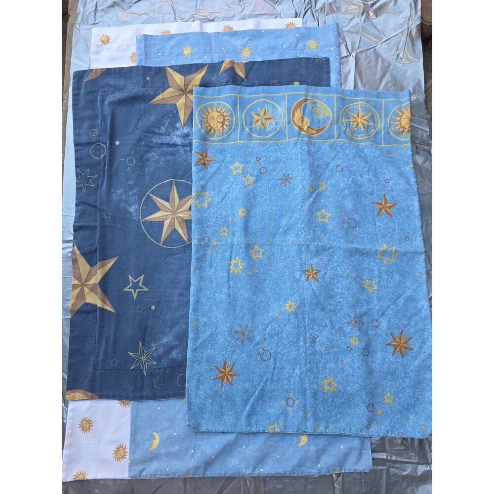 Vintage Springs Celestial whimsigoth Pillowcases 4 Sun Moon Stars Standard+King